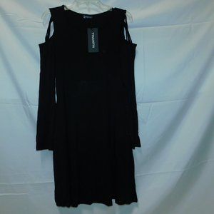 Thanth Black Cold Shoulder T-shirt Tunic/Dress